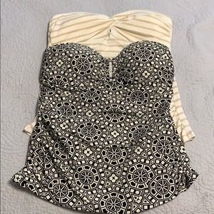 Merona strapless tankini tops size M